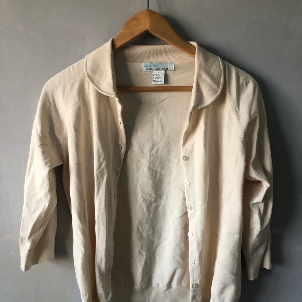 cream cardigan sweater